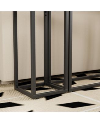 3-piece narrow hall table set industrial rural style brown/black