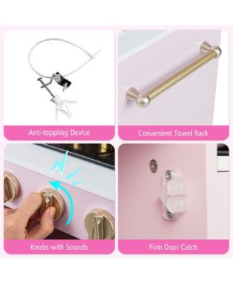 Kids Adjustable Pretend Play Kitchen with Accessories and Storage