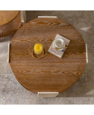 Carved Wood Coffee/End Table with Storage