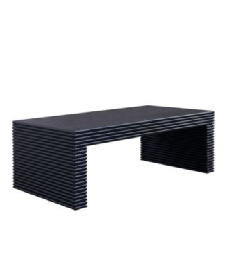 Modern Black Ribbed Coffee Table