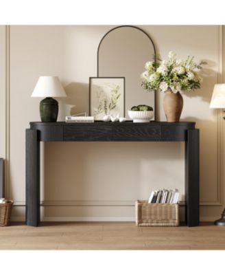 Black Fluted Console Table with Drawers