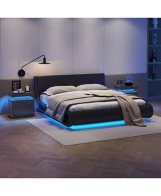 Streamdale LED Nightstand Bedside Table with 2 Drawers