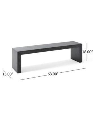 Acacia Wood Black Dining Bench