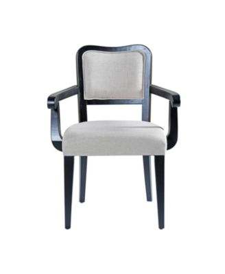 Upholstered Dining Chairs (Set of 2) - Beige Fabric, Hardwood Frame