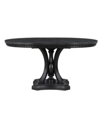  Retro 5-Piece Dining Set - Extendable Round Table & 4 Chairs (Black Oak)