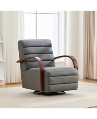 30.7" Swivel Accent Chair - Tufted Lounge Reading Chair - Gray