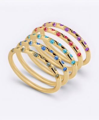 Dainty Constellation Birthstone Ring in Gold Plated Sterling Silver