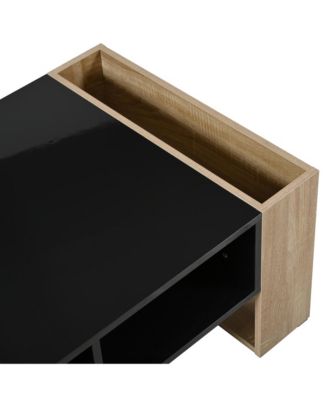 Glossy Two-Tone Coffee Table with Storage