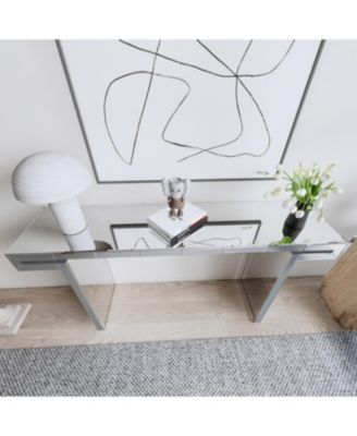 Luxury Fluted Mirror Console Table