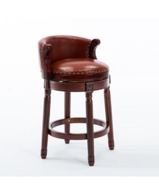 Cow Leather Swivel Bar Stool