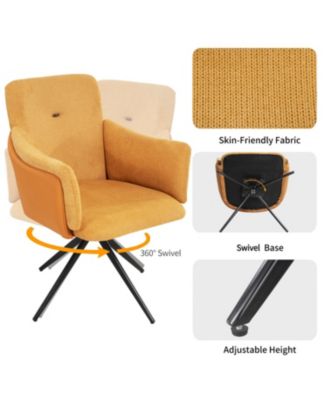 Swivel Upholstered Dining/Desk Chairs (Set of 2 Orange)