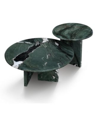 Marble Coffee Table Set - Natural Stone Living Room Tables