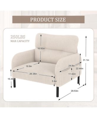 Corduroy Wide Seat Chair - Living Room/Bedroom