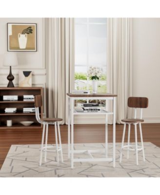  Bar table, equipped with 2 bar stools, with backrest and partition