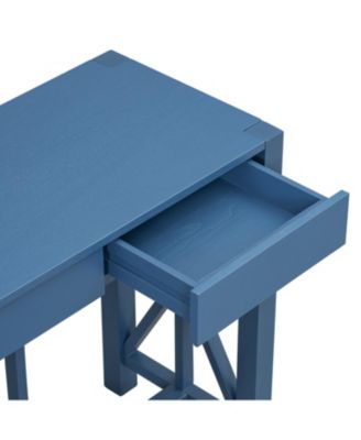 60" Acacia Console Table - Crisscross Design & 4 Drawers