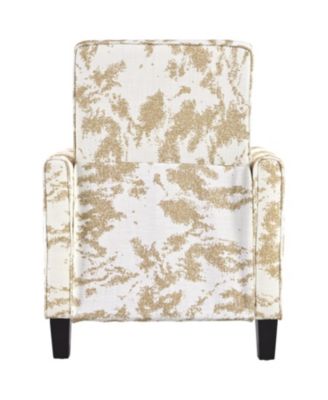 27.5" Recliner Chair, Solid Wood Legs, White & Yellow