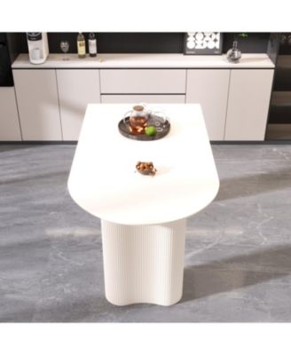 Modern Cream Dining Table & Irregular Side Table