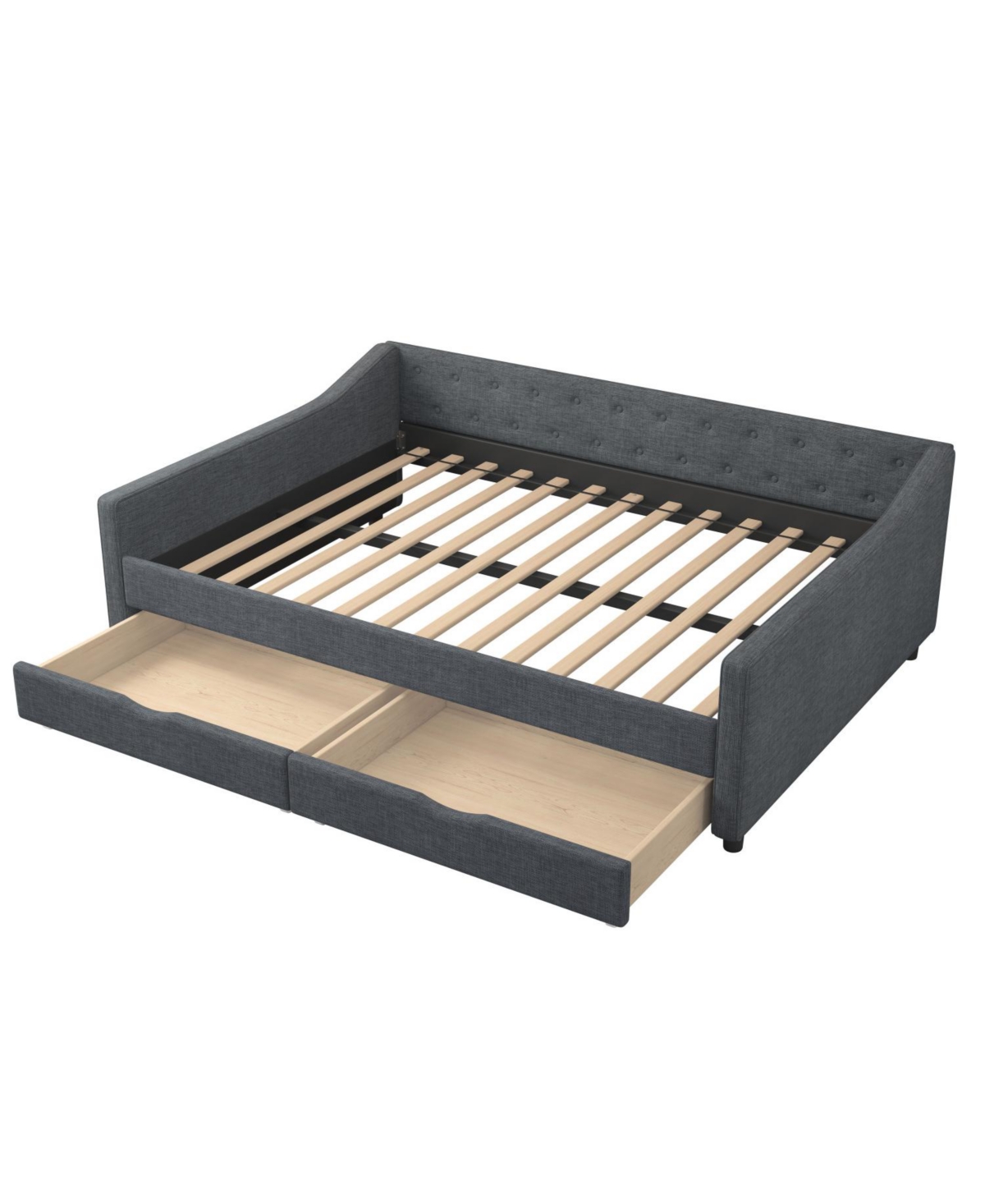 Streamdale Furniture Upholstered Daybed with Drawers & Tufted Back