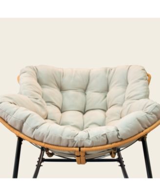 Outdoor/Indoor Rocking Papasan Chair - Beige