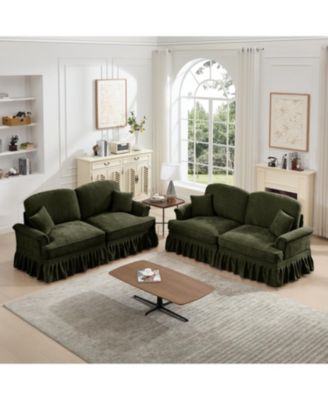 Streamdale Modular Sofa Set, Flared Arms, Removable Skirts, Spindle Legs
