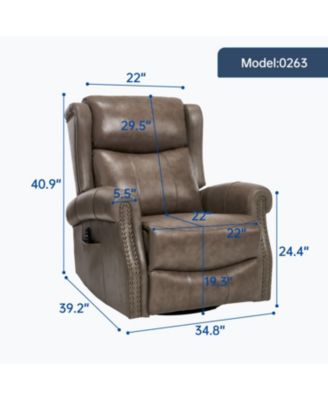  Leather Heat Massage Rocker Recliner
