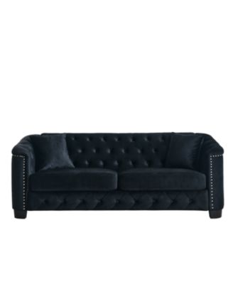 77" Modern Chesterfield Velvet Sofa
