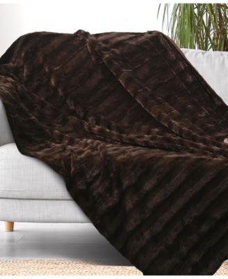 Ultra Soft Faux Fur to Microplush Reversible Oversized Throw, 86" x 86"