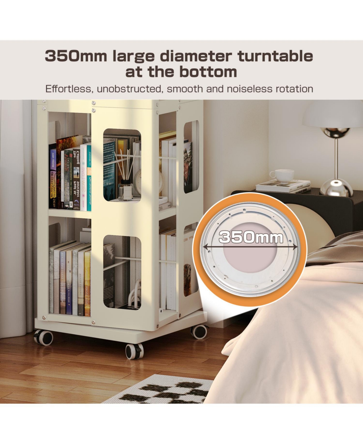 Streamdale Furniture Rotating Steel Bookshelf - Yellow