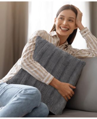 Faux-Fur 2-Pack Decorative Pillows, 18" x 18"