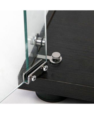 Tempered Glass Display Cabinet w/ LED, Lock, Mirror Back.