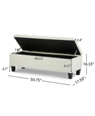 Streamdale Beige Boucle Ottoman Bench with Storage - 300 lbs Capacity