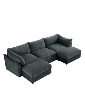 U Shape 3 Seater Sofa with Ottomans & Storage