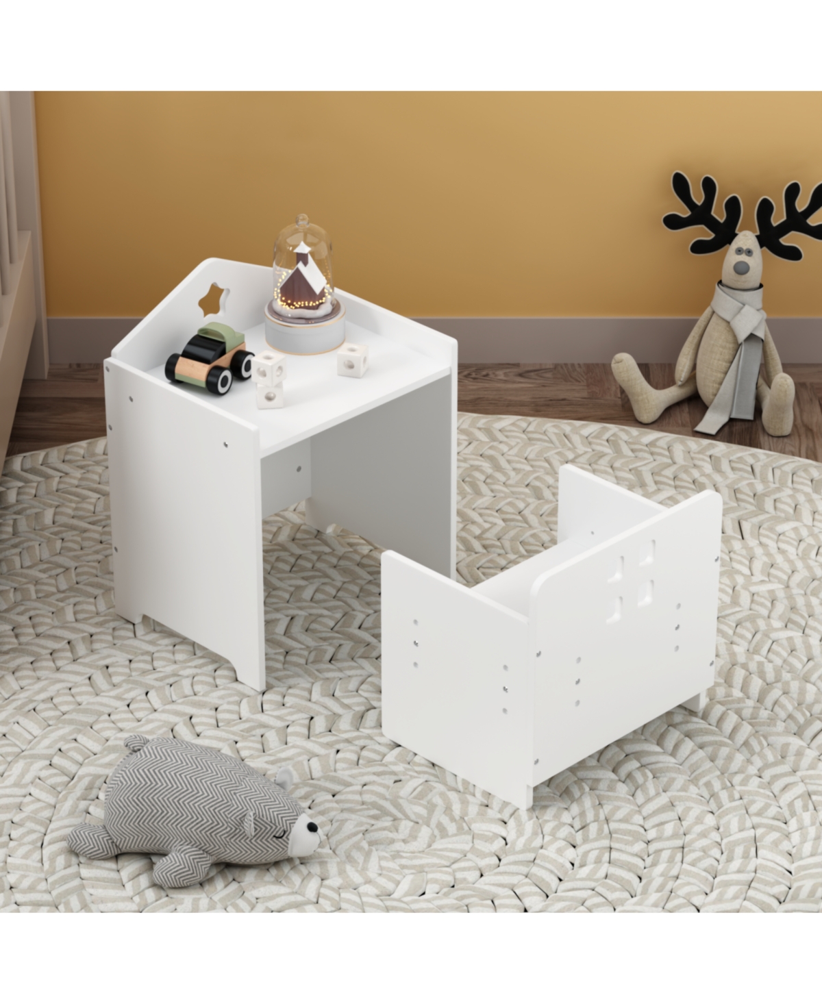 Streamdale Furniture Kids Montessori Table & Chair Set, Adjustable Height