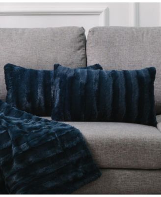 Faux-Fur 2-Pack Decorative Pillows, 12" x 20"