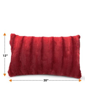 Faux-Fur 2-Pack Decorative Pillows, 12" x 20"