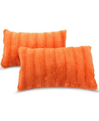 Faux-Fur 2-Pack Decorative Pillows, 12" x 20"