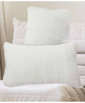 Faux-Fur 2-Pack Decorative Pillows, 12" x 20"
