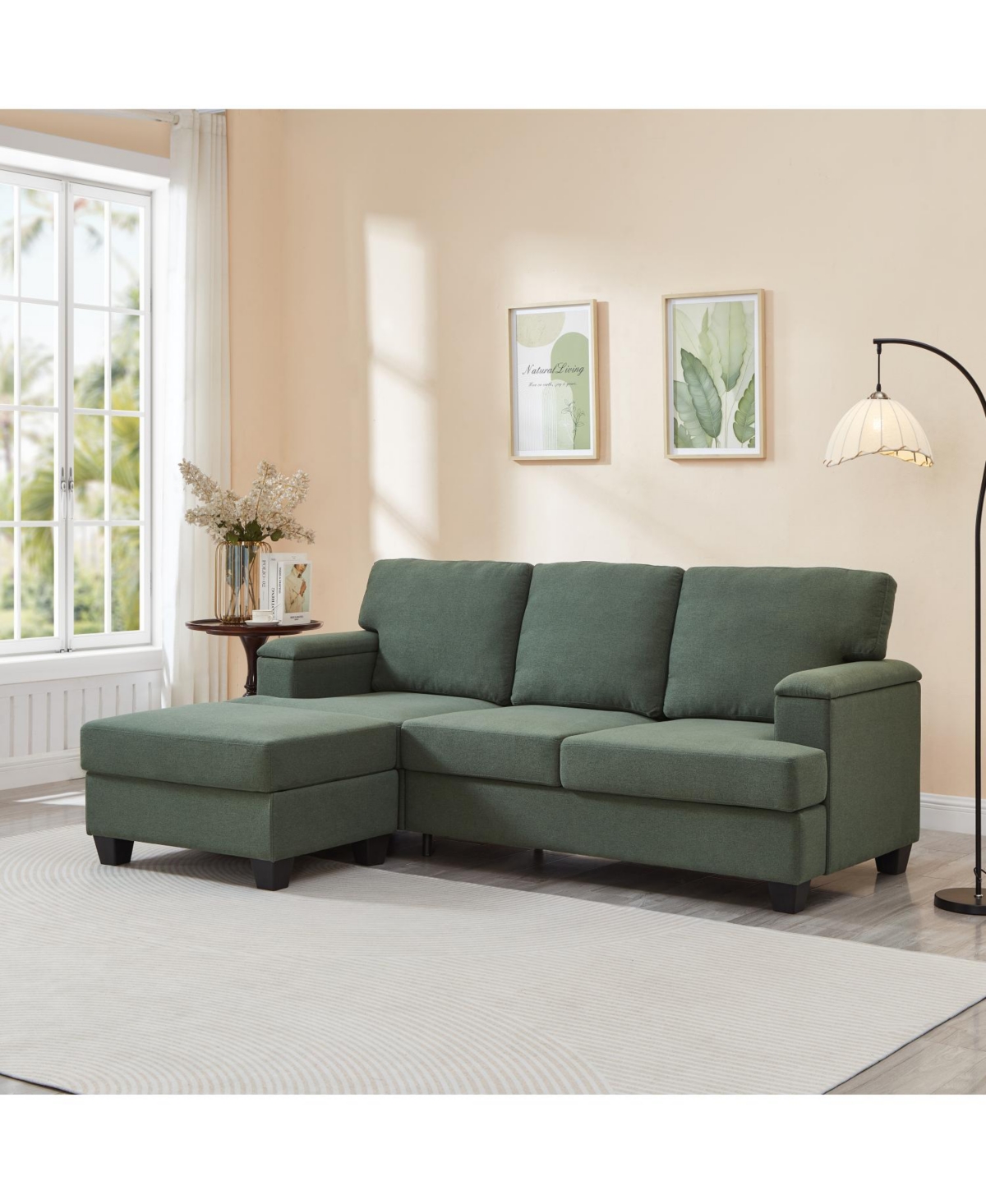Streamdale Furniture Streamdale 86" L-Shaped Sectional Sofa with Ottoman