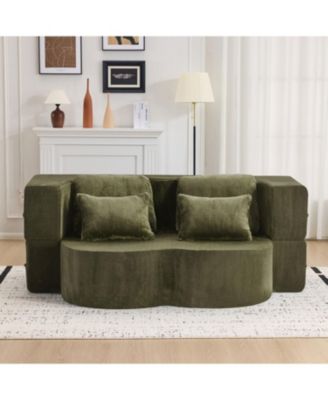 Streamdale Queen Chenille Foldable Sofa Bed - Convertible Futon Couch