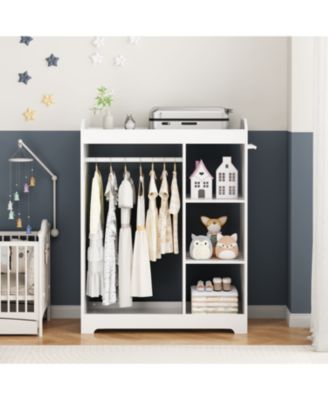 + 1 Pc. + Wood + Mirror, Rack, Hooks & Shelves + Kids Dress Up Storage