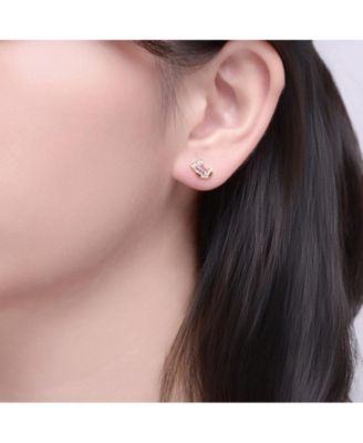 Kids 14K Gold Plated Cubic Zirconia Socks Stud Earrings