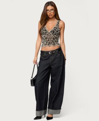 Women's Araura Lace Velvet Floral Top