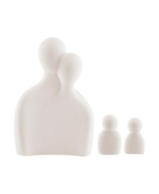 Hans White Nesting Family of 4 Matte Ceramic Sculpture Set