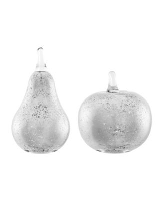 Alloya 2 Piece Apple and Pear Glass Sculpture Set