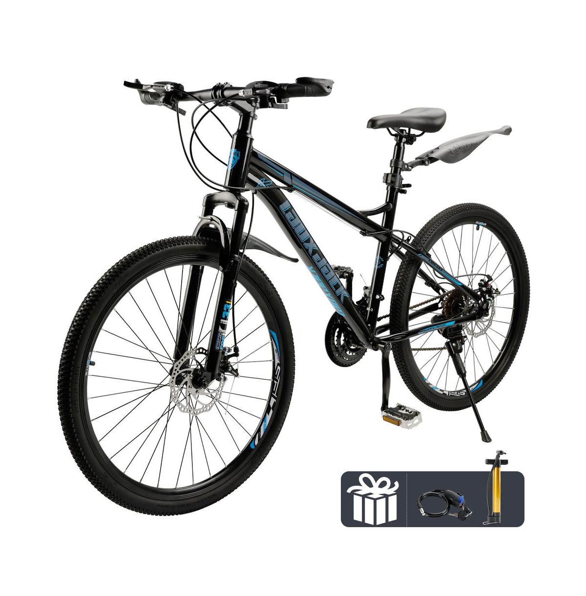 Artudatech 26-Inch 21-Speed Mountain Bike, Sleek Design with Suspension Fork & Dual Disc Brakes