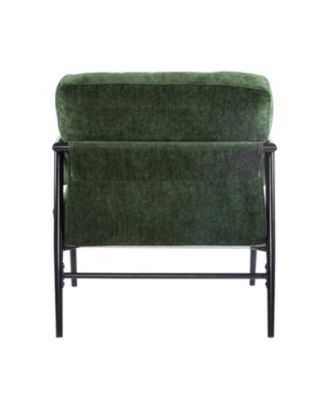 Modern Accent Chair with Plush Cushions and Wooden Armrests