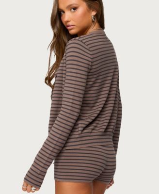 Women's Lillian Striped Button Up Knit Cardigan