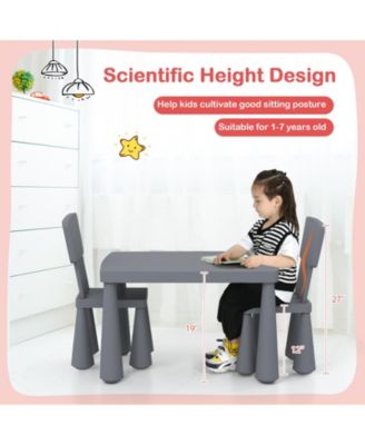 Kids Table & 2 Chairs Set Toddler Activity Play Dining Study Desk