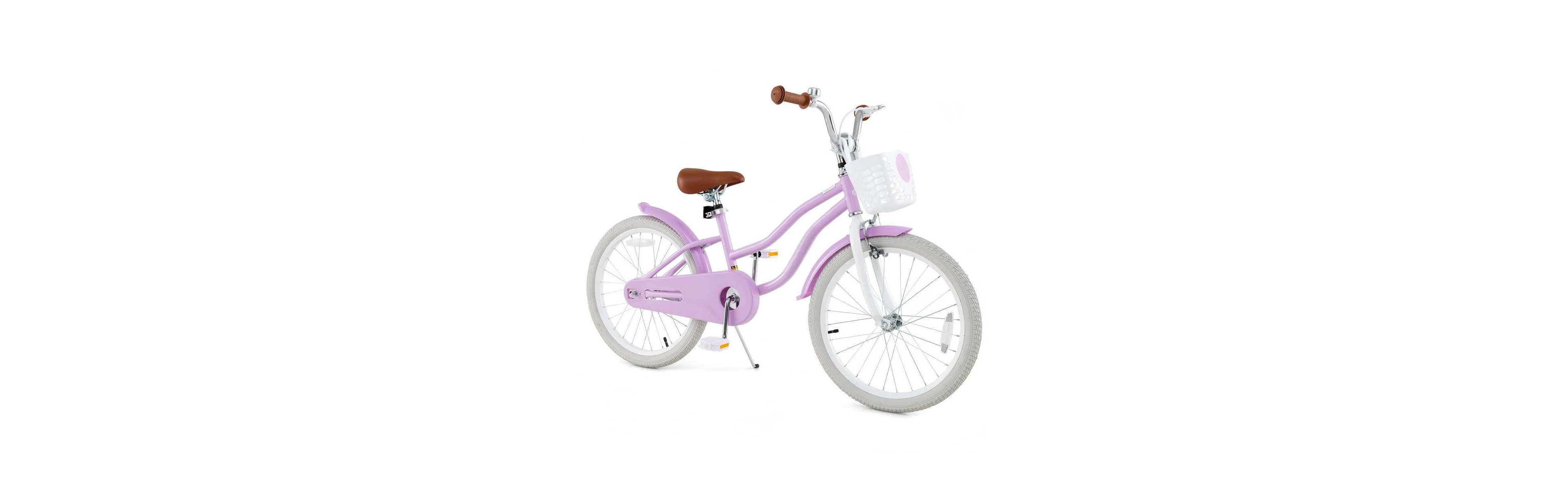 Hongge Kids Training Bike with Adjustable Seat Hand Brake Coaster Brake and Basket for Young Riders