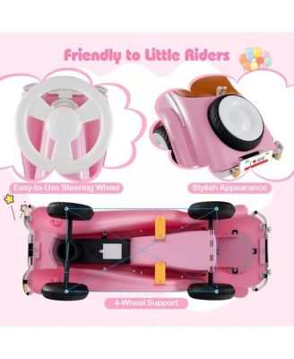 Toddler Ride On Car with Steering Wheel Lights Storage Seat and Four Wheel Stability